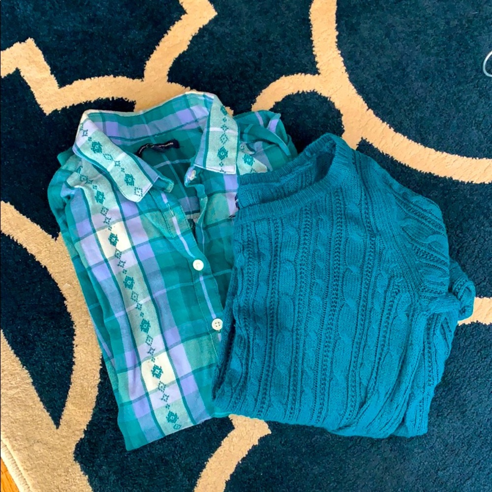 Sweater and button-down shirt bundle
